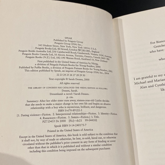 Dreamland by Sarah Dessen - Paperback Novel - Picture 4 of 7